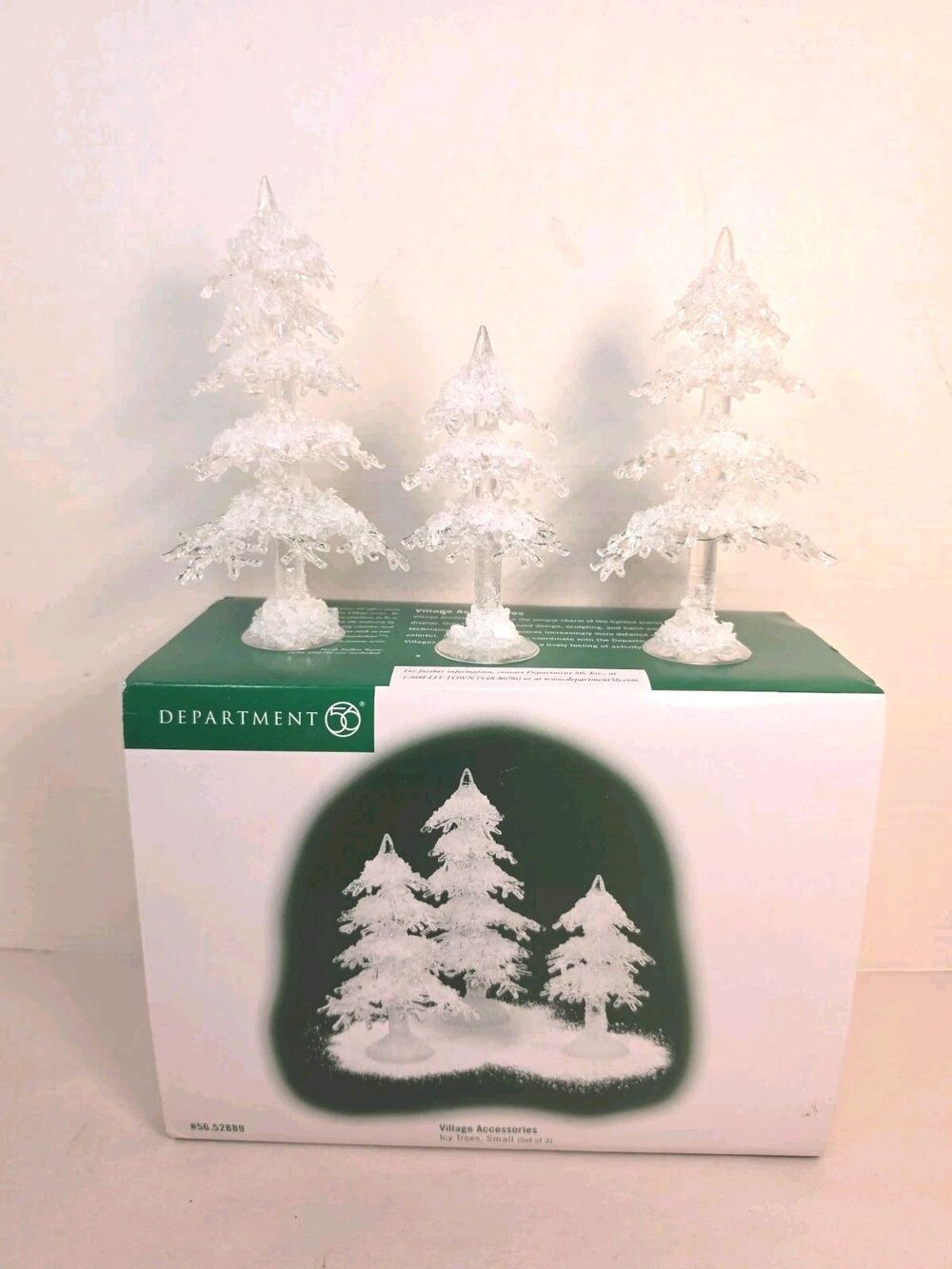 Department 56 Icy Trees Small Set of 3 Village Accessories 2000 Item #56.52889